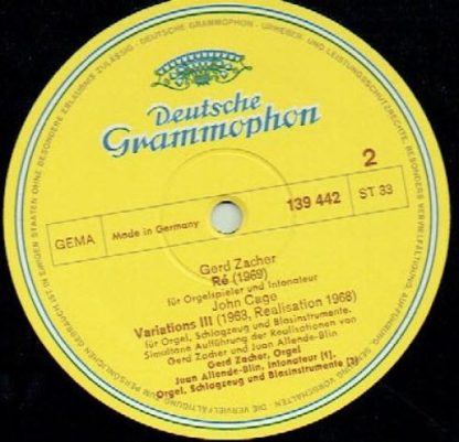 Deutsche Grammophon 139 442 SLPM - Gerd Zacher, Orgel - Image 3