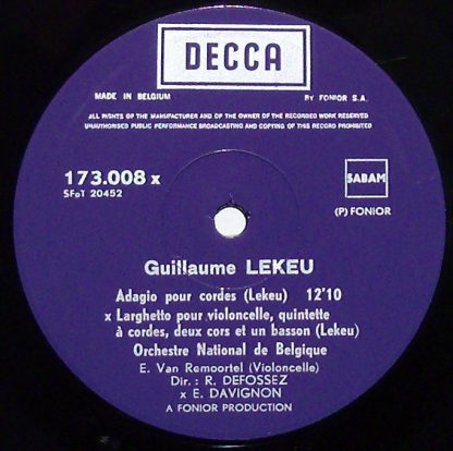 DECCA 173.008-X - Adagio / Larghetto / Ophélie / Fantasie Sur De - Image 3