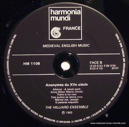 harmonia mundi France HM 1106 - Medieval English Music - Image 4