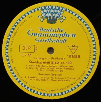 Deutsche Grammophon LPM 18 168 - Streichquartett B-dur Op. 130 - Image 3