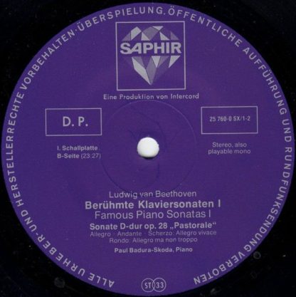 Saphir 25 760-0 SX/1-2 - Berühmte Klaviersonaten I / Famous Pian - Image 4