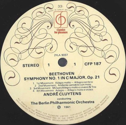 Classics For Pleasure CFP 187 - Symphony No.1 In C / Overtures: - Image 3