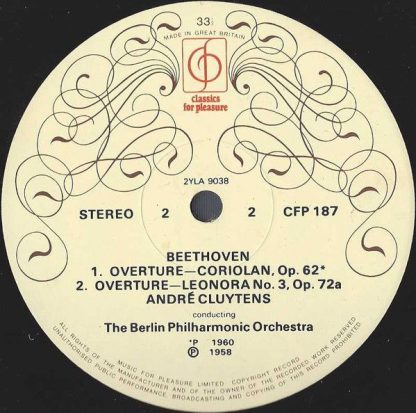 Classics For Pleasure CFP 187 - Symphony No.1 In C / Overtures: - Image 4