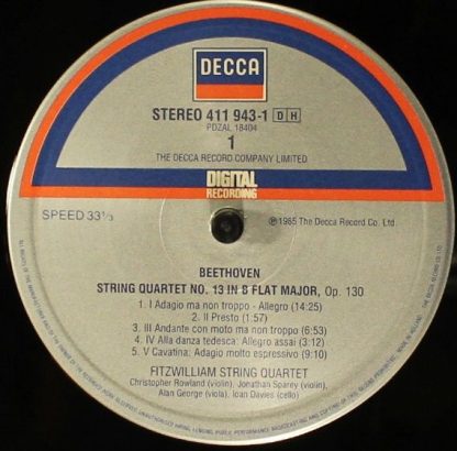 DECCA 411 943-1 - String Quartet No.13 Op.130 / Grosse Fuge Op.1 - Image 4