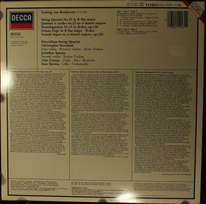 DECCA 411 943-1 - String Quartet No.13 Op.130 / Grosse Fuge Op.1 - Image 2