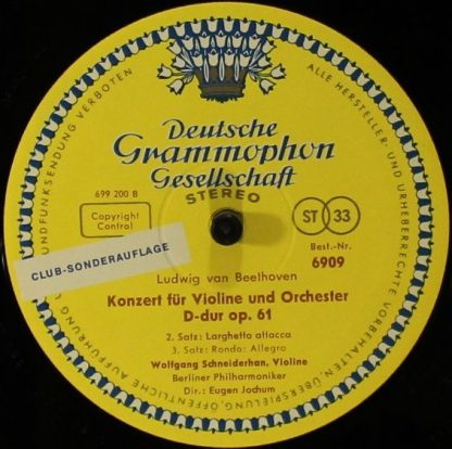 Deutsche Grammophon 6909 - Konzert Für Violine Und Orchester D-D - Image 4