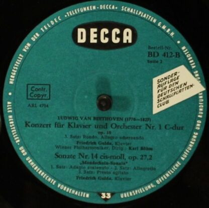 DECCA F-084 - Konzert Für Klavier Und Orchester Nr.1 C-dur Op.15 - Image 4