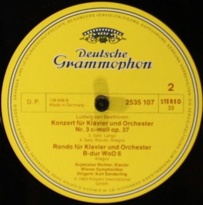 Deutsche Grammophon 2535 107 - 3. Klavierkonzert / Rondo Für Kla - Image 3