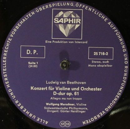 Saphir 25 716-2 SB - Konzert Für Violine Und Orchester D-dur Op. - Image 3