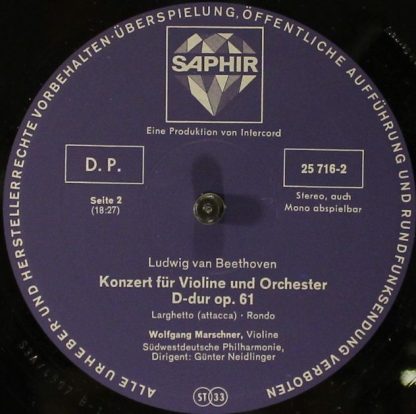 Saphir 25 716-2 SB - Konzert Für Violine Und Orchester D-dur Op. - Image 4