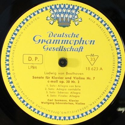 Deutsche Grammophon LPM 18623 - Violin Sonatas In C Minor, Op.30 - Image 3