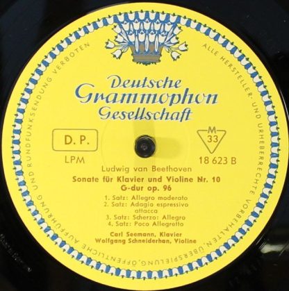 Deutsche Grammophon LPM 18623 - Violin Sonatas In C Minor, Op.30 - Image 4