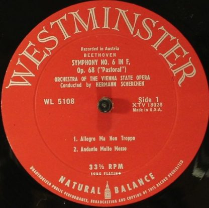 Westminster WL 5108 - Symphony #6 In F Major, Op.68 ("The Pastor - Image 3