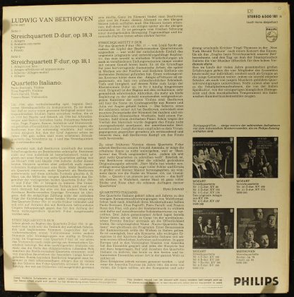 Philips 6500 181 - String Quartets Op. 18 Nos. 1 And 3 - Image 2