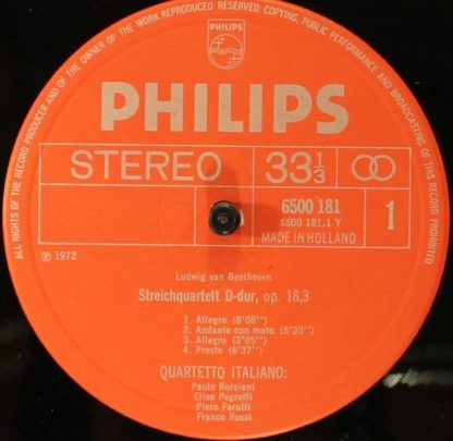 Philips 6500 181 - String Quartets Op. 18 Nos. 1 And 3 - Image 3