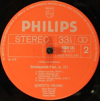 Philips 6500 181 - String Quartets Op. 18 Nos. 1 And 3 - Image 4