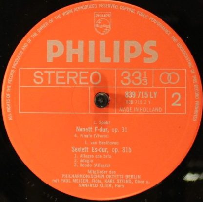 Philips 839 715 LY - Sextett Für Hörner Und Streicher, Op. 81b / - Image 4