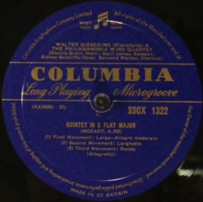 Columbia 33CX 1322 - Quintet In E Flat Major K. 452 / Quintet In - Image 3