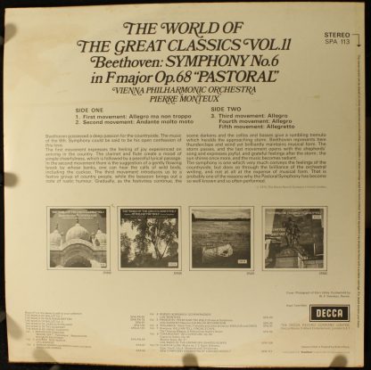 DECCA SPA 113 - The World Of The Great Classics Vol.II. Beethove - Image 2