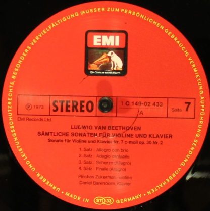 EMI Electrola 1 C 149-02 430/34 - Sämtliche Violinsonaten - Image 11