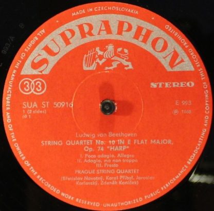 Supraphon SUA ST 50 916 - String Quartet In E Flat Major "Harp", - Image 3