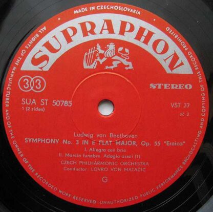 Supraphon SUA ST 50785 - Symphony No. 3 In E Flat Major, Op. 55 - Image 2