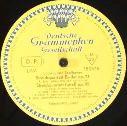 Deutsche Grammophon LPM 18 257 - Streichquartett Es-Dur Op. 74 / - Image 2