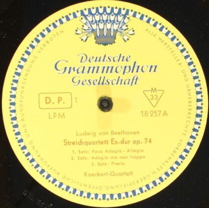 Deutsche Grammophon LPM 18 257 - Streichquartett Es-Dur Op. 74 / - Image 3