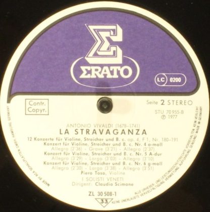 Erato ZL 30508 EK - La Stravaganza - Gesamtausgabe Der 12 Konzer - Image 7