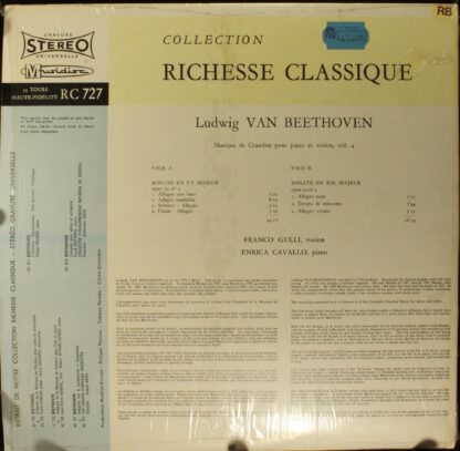 Musidisc 30 RC 727 - Musique De Chambre Pour Piano Et Violon, Vo - Image 2