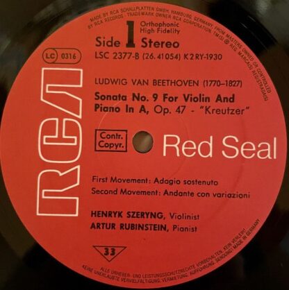 RCA Red Seal LSC 2377-B - Kreutzer- Und Frühlingsssonate - Image 3