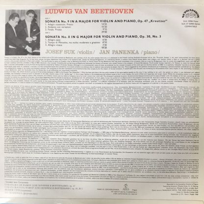 Supraphon SUA ST 50908 - Beethoven Sonatas For Violin And Piano - Image 2