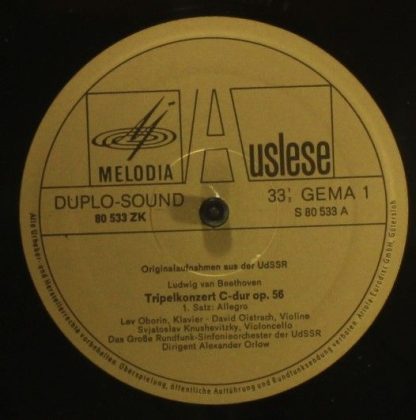 Eurodisc 80 533 ZK - Tripelkonzert C-dur Romanze F-dur - Image 3