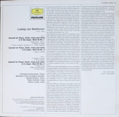 Deutsche Grammophon 2535 174 - The Piano Quartets - Image 2