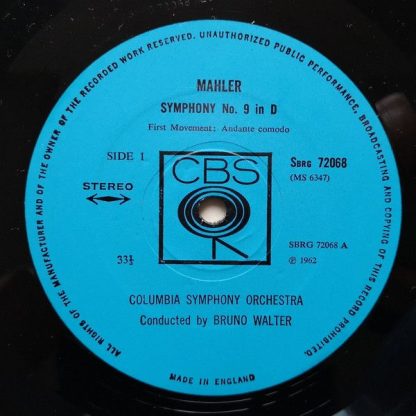 CBS 72068/9 - Symphony No. 9 (In Memoriam Bruno Walter) - Image 2